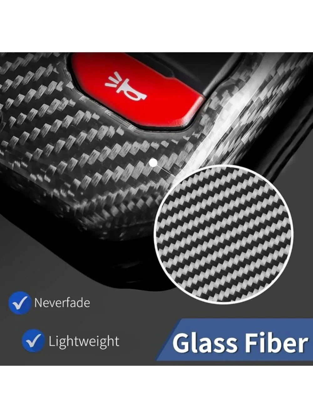 Real Glass Fiber Key Fob Cover for Jeep Wrangler JL JLU Gladiator JT 2018-2025